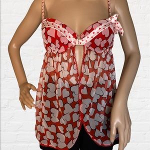 Victoria’s Secret Sexy Little Things Hearts Babydoll Teddy Chemise Lingerie 34C